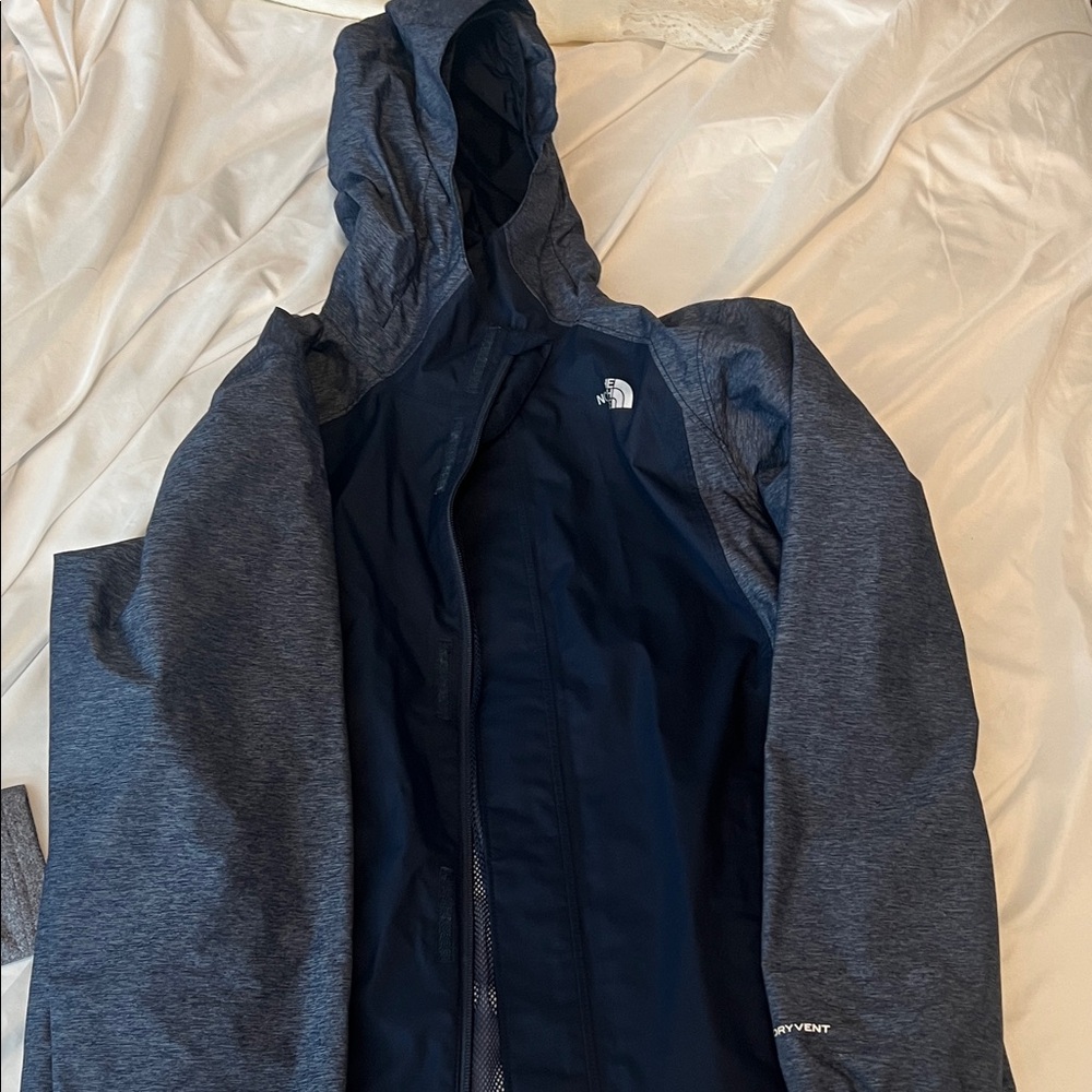 The North Face Kids Raincoat - Dark Blue and Gray